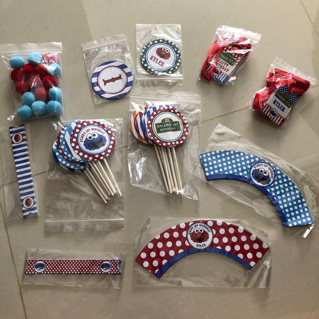 Elmo And Cookie Monster Birthday Party Accessories And Decoration