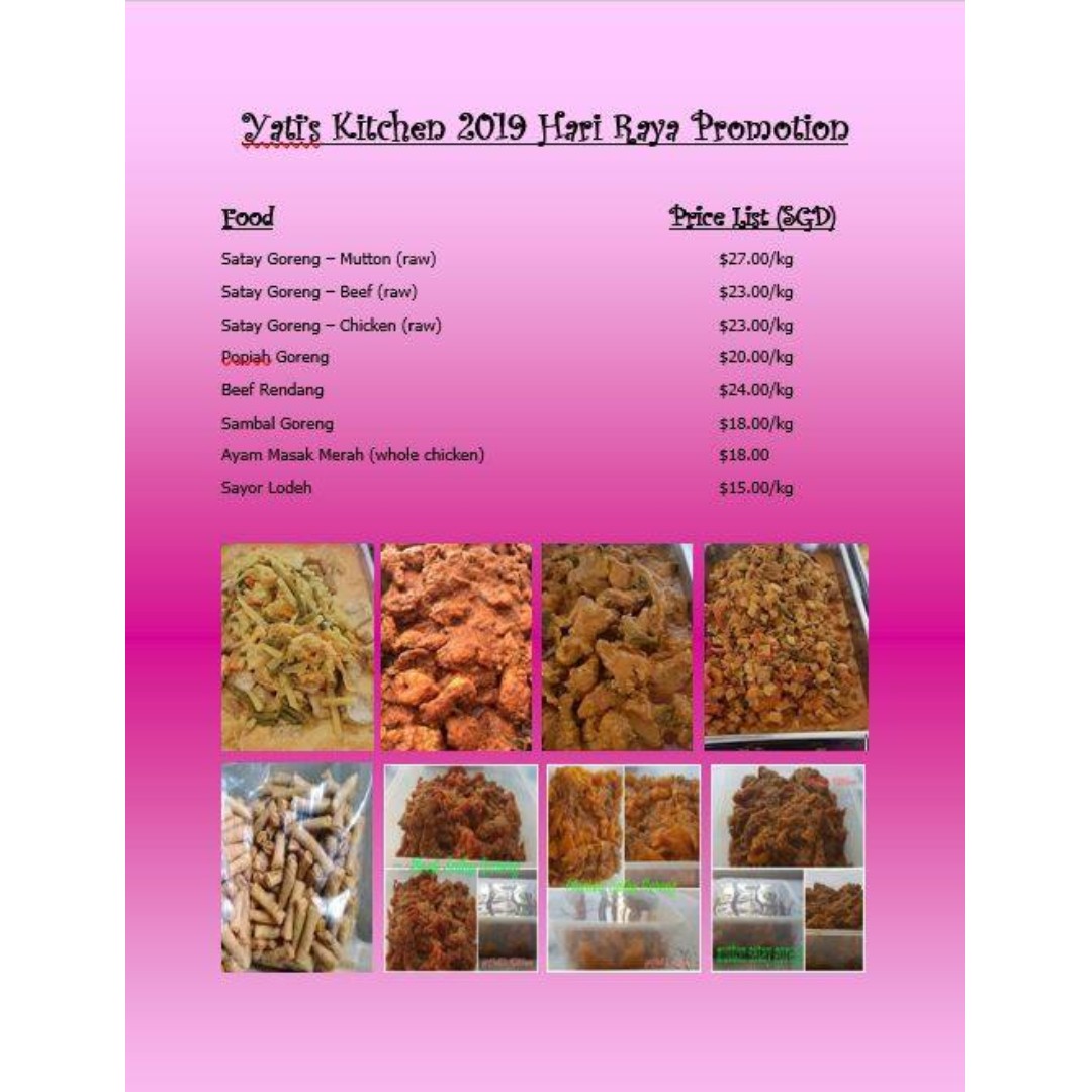 Hari Raya Aidilfitri 2019 Promotion Food Drinks Local Eats On Carousell