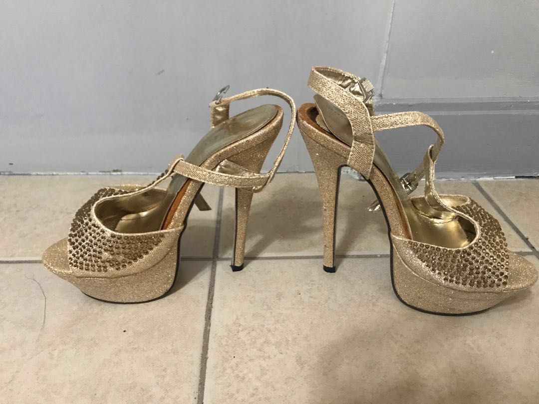 High Heels Venus Gold beige Size 37 Women s Fashion Footwear