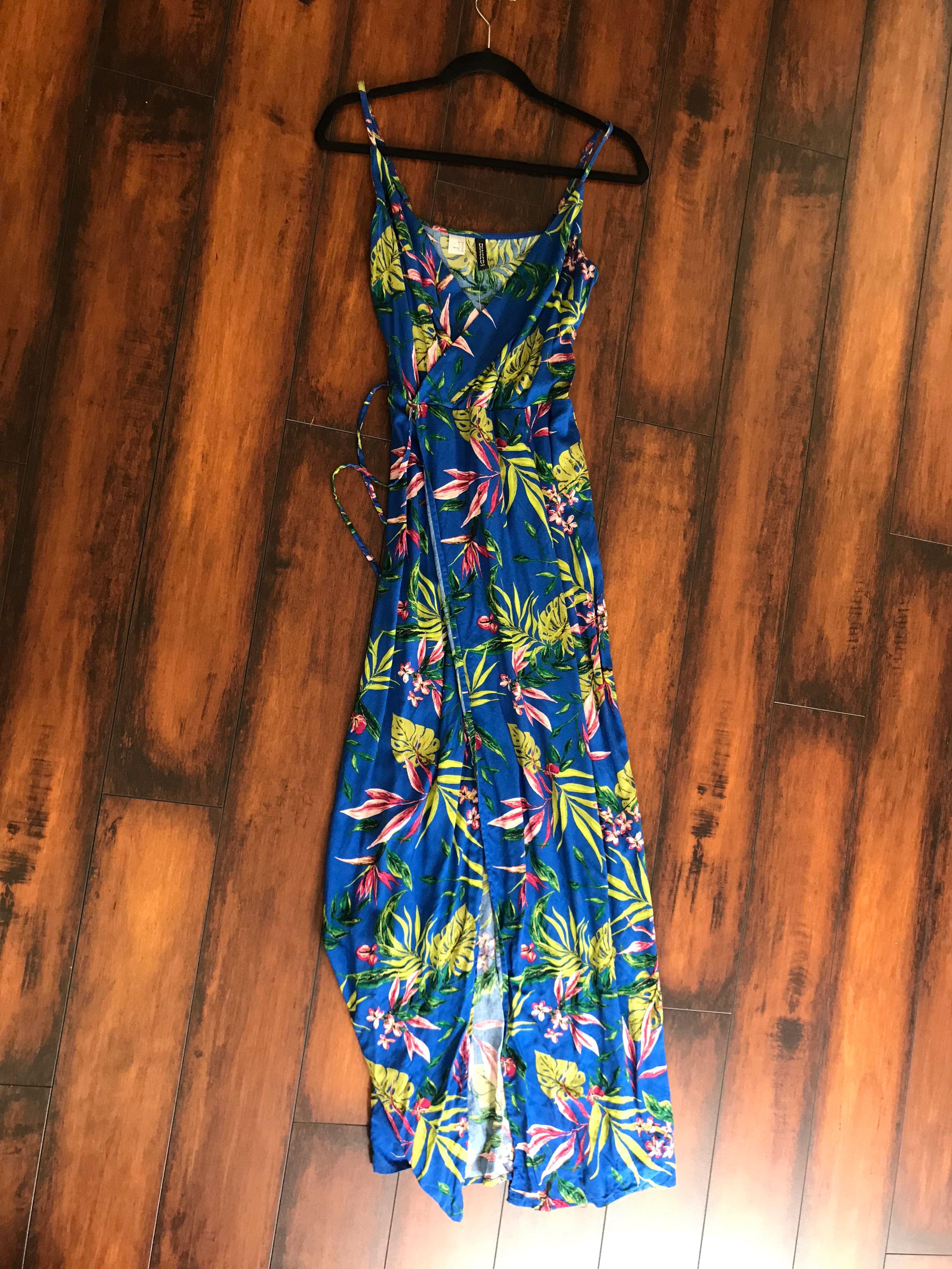 h&m tropical print dress