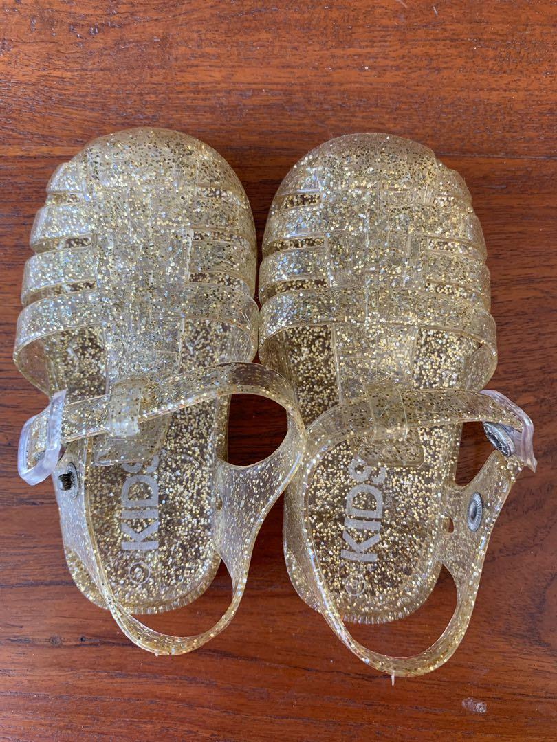 Gold glitter hotsell jelly shoes