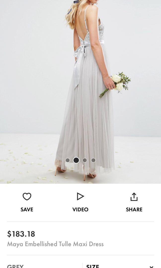 Maya embellished tulle maxi dress shop