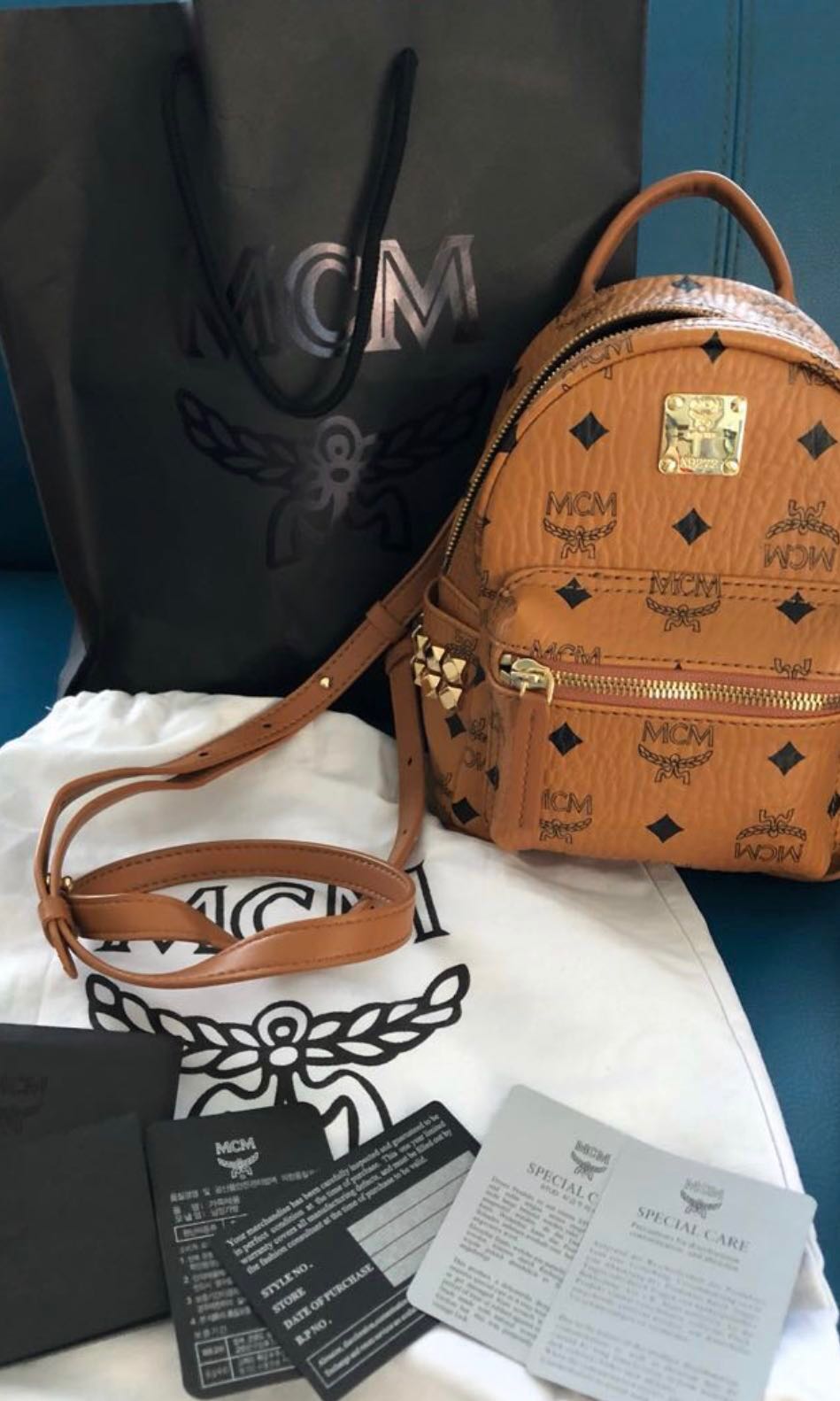 MCM BEEBOO COGNAC ORIGINAL KOREA