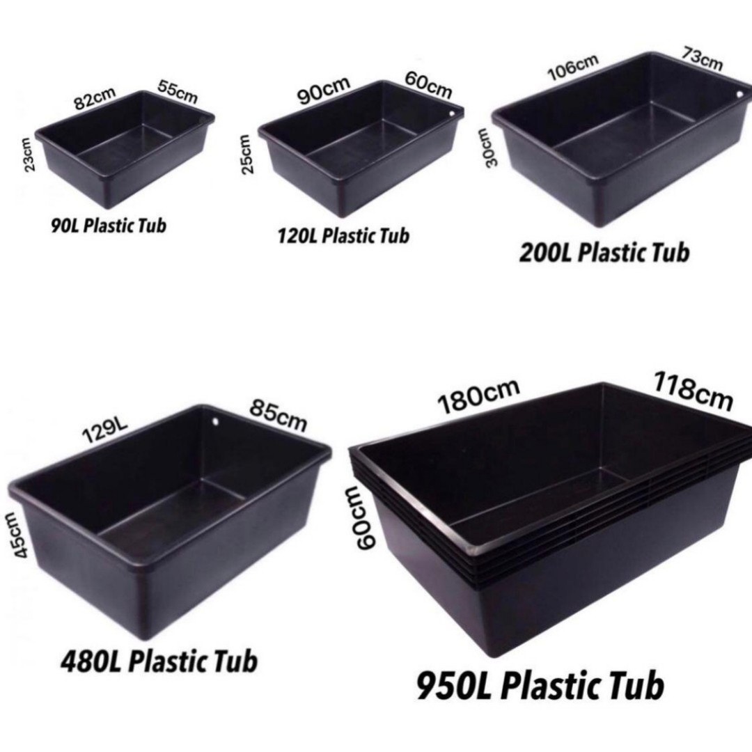 Outdoor store plastic tub