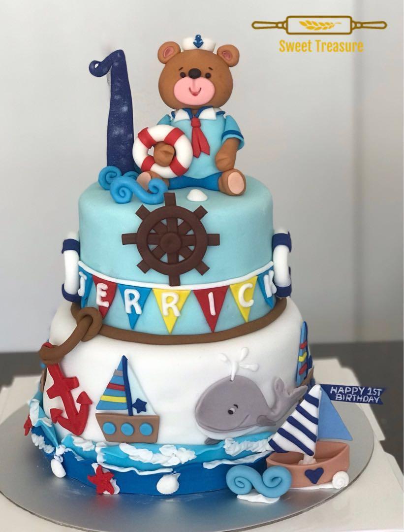 Nautical Baby Shower Themed Cake – Caramel Sweet Arts