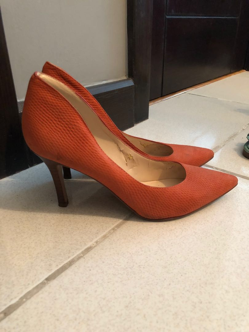 Nine West Orange Pumps, Women's Fashion 