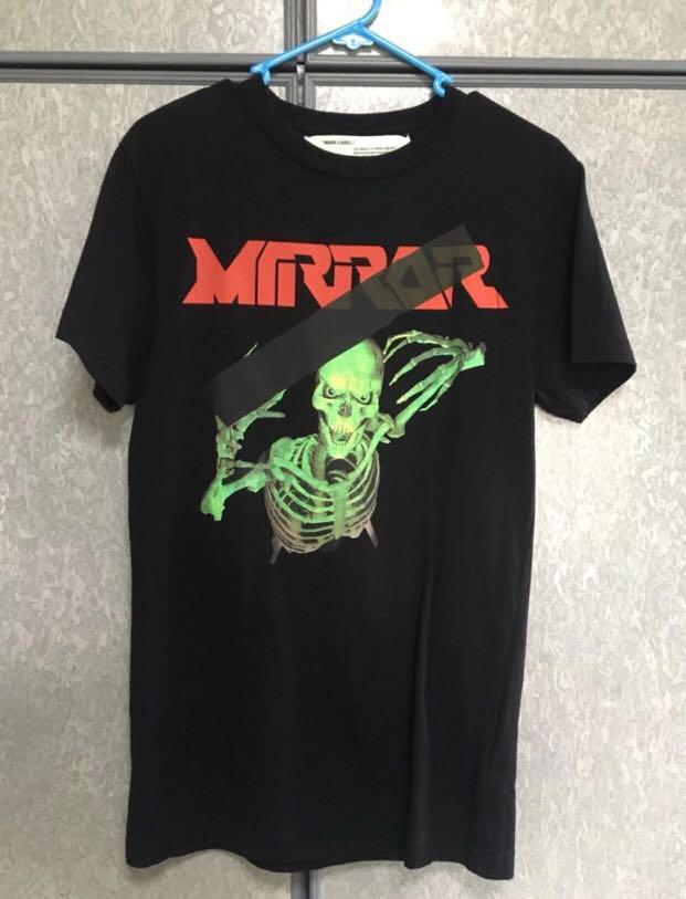 Off white skull mirror tee Men s Fashion Tops Sets Tshirts Polo Shirts on Carousell