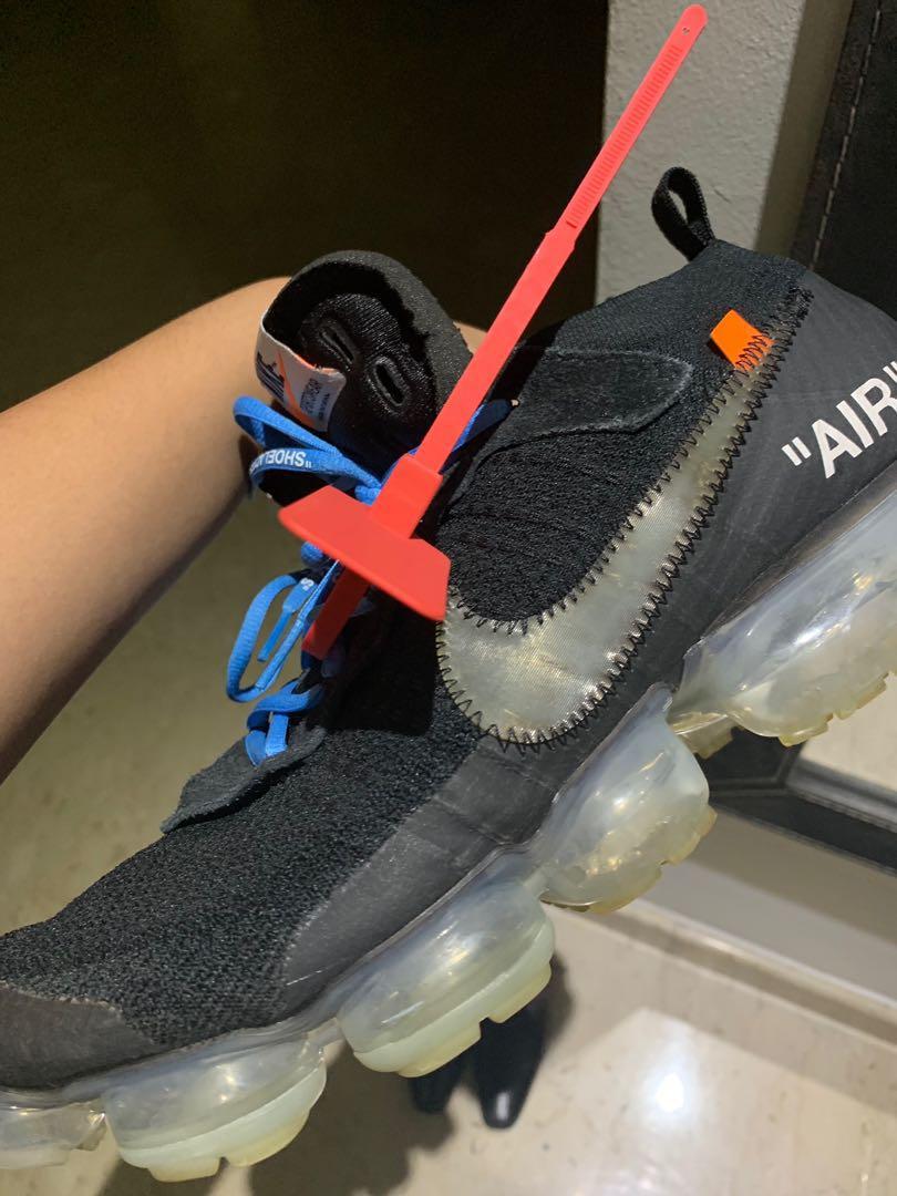 off white vapormax black laces