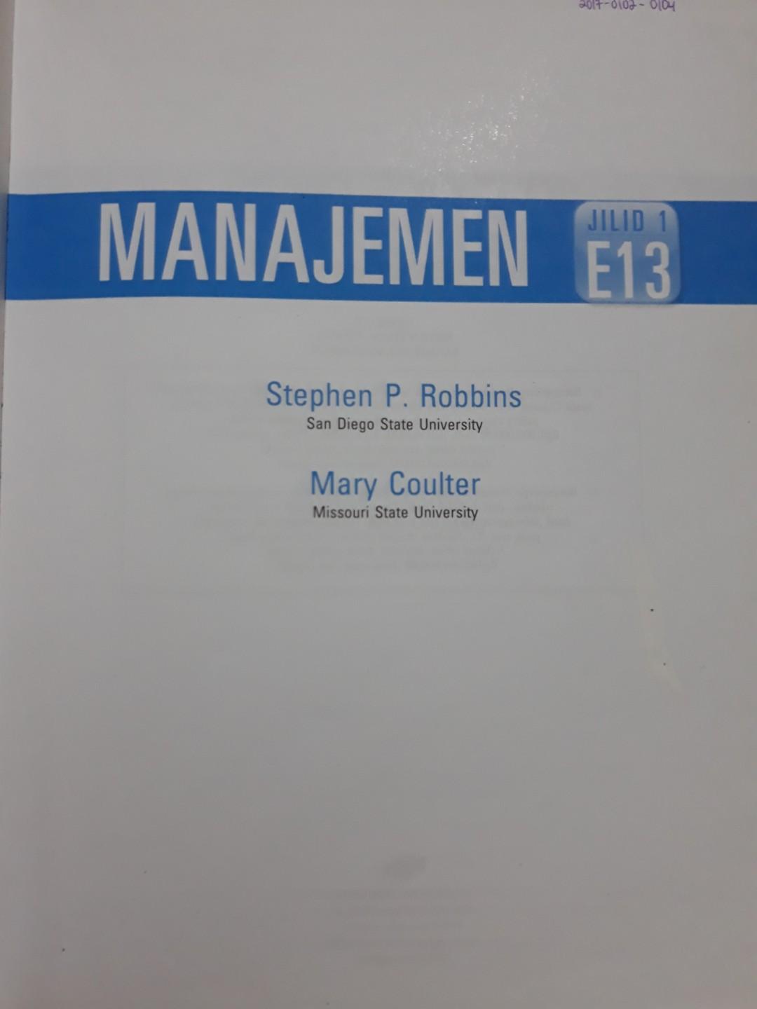 Original Robbins Manajemen Coulter edisi 13 jilid 1 Bahasa