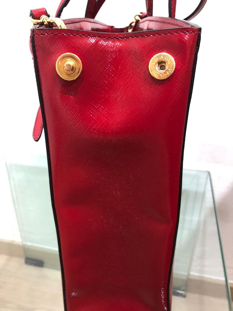 PRADA saffiano red box bag