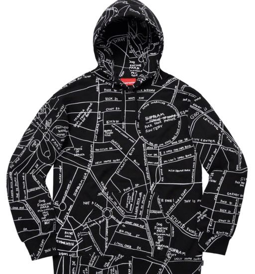 supreme map hoodie