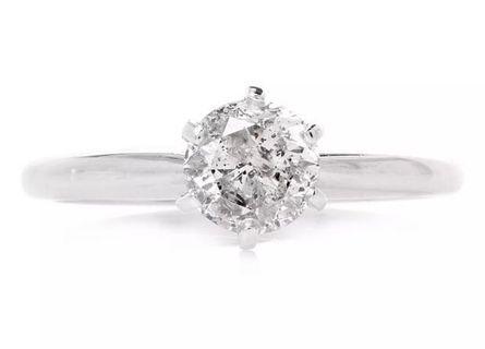 EGL Certified 0.76ct Diamond 14K White Gold Engagement Ring