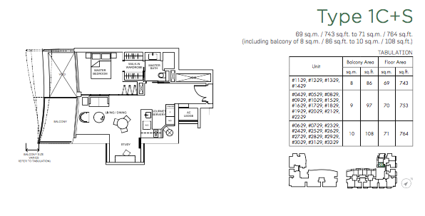 1-Bedroom + Study