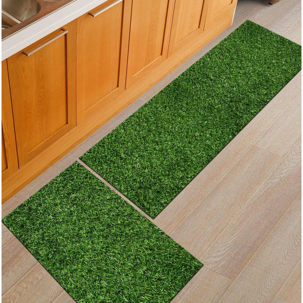 2pcs/set tropical grass daisy kitchen mat carpet rug, Furniture ...