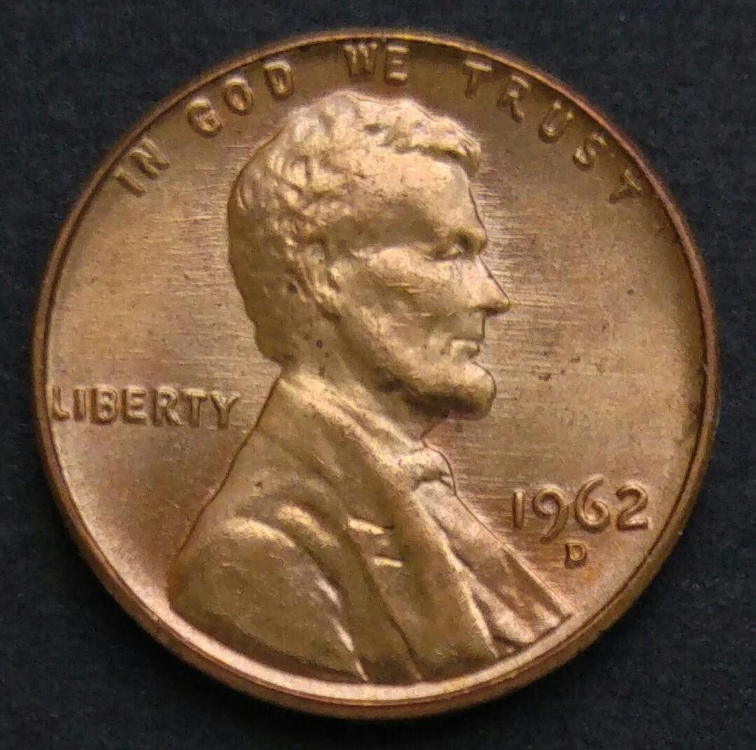 凸塊錯體] 1962-D 美國林肯一仙美金硬幣一枚(62-01E), 興趣及遊戲, 收藏品及紀念品, 錢幣- Carousell