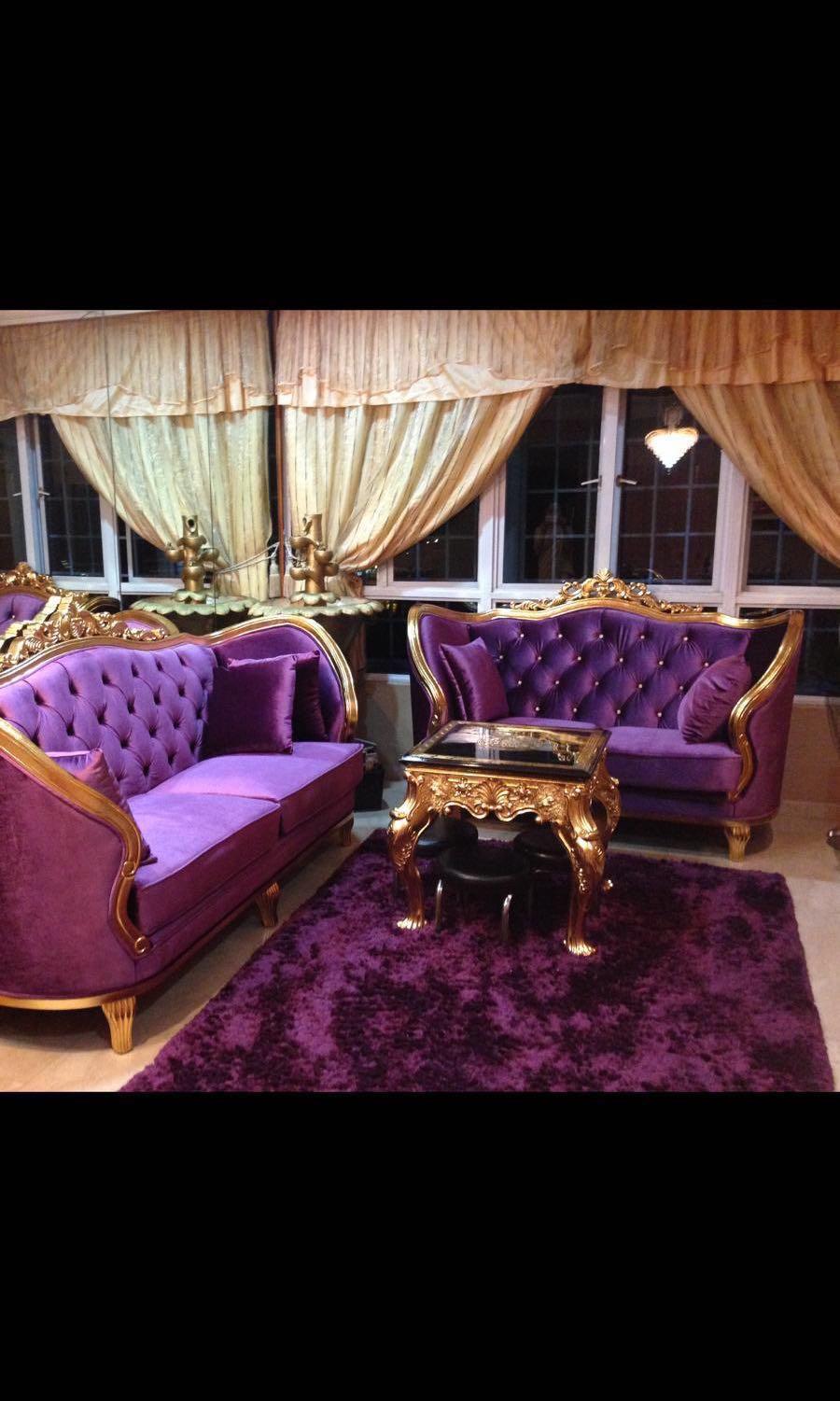 Flash Deal Victorian Style Sofa In Purple And Gold Furniture Sofas On Carousell
