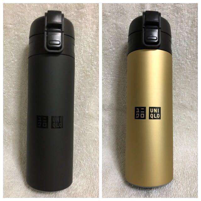 black thermal water bottle