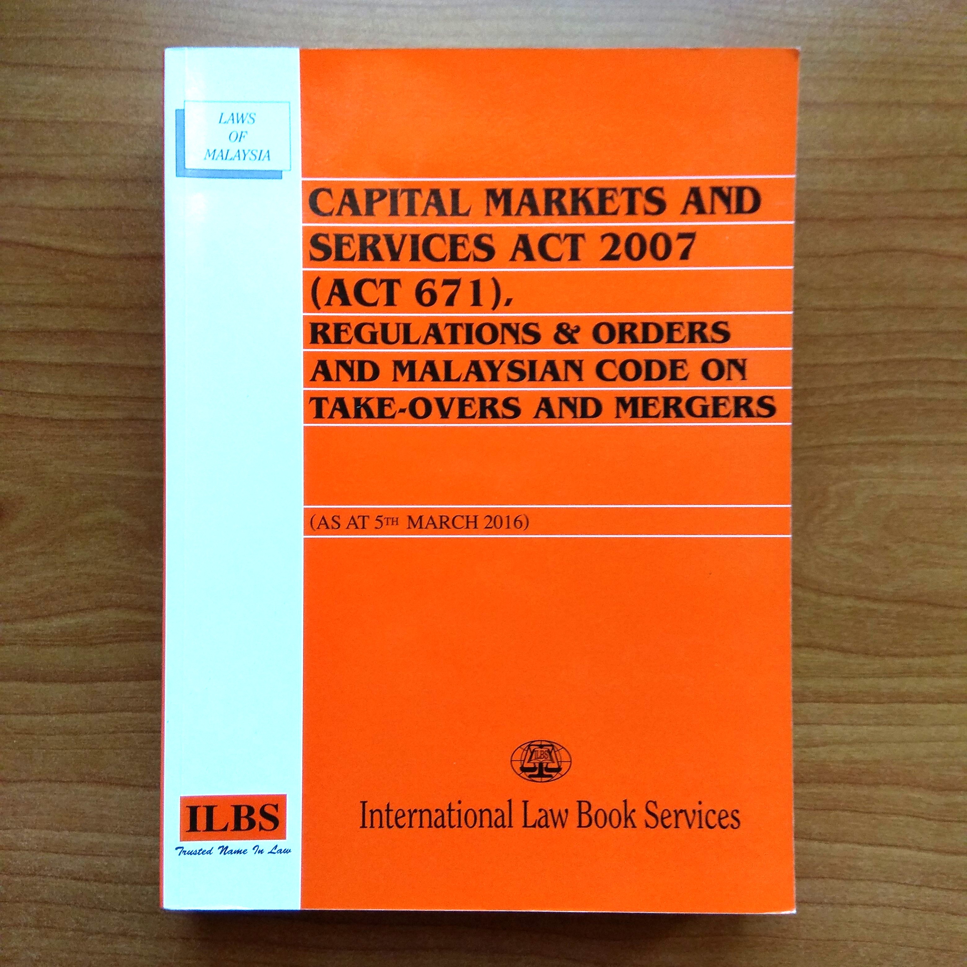 Capital Markets And Services Act 2007 Law Statute Textbooks On Carousell