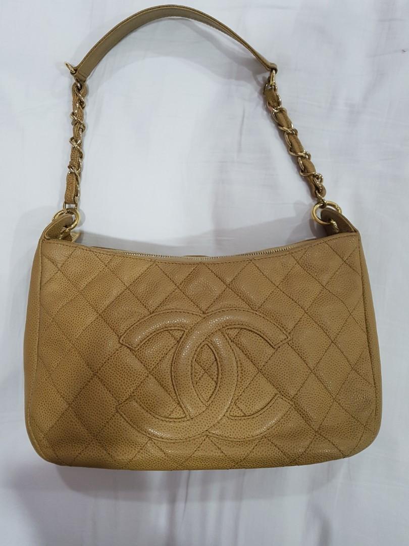Chanel Beige Caviar Timeless CC Shoulder Bag in GHW, Luxury, Bags & Wallets  on Carousell