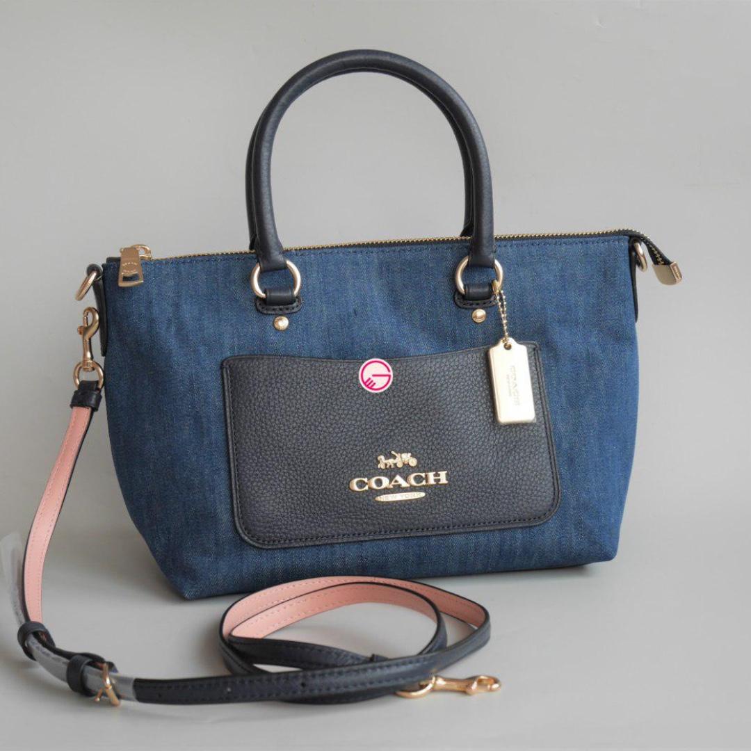 Coach mini emma satchel denim sale