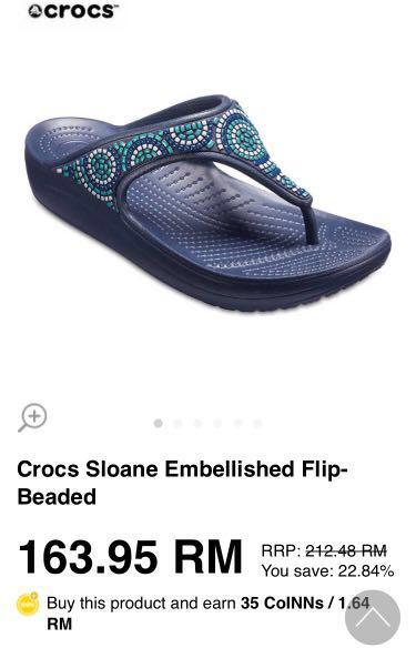 crocs sloane embellished flip
