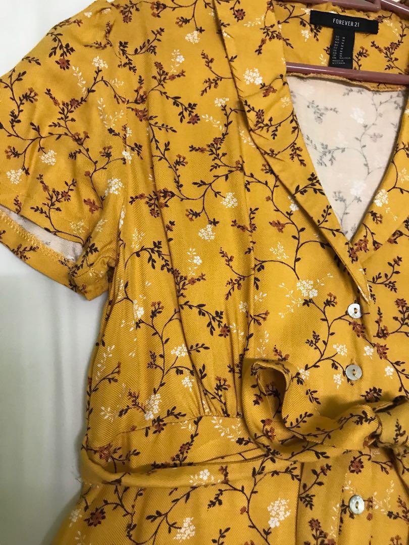 Forever 21 yellow deals floral dress
