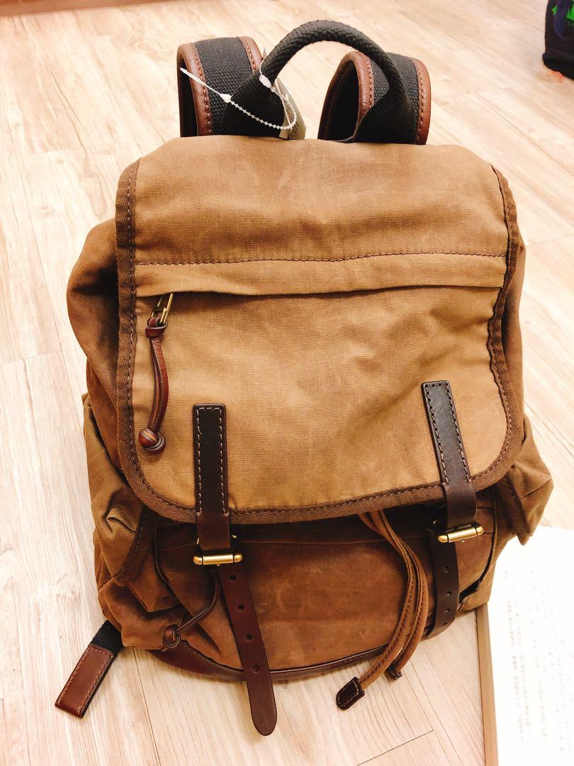 Fossil mens hot sale leather backpack