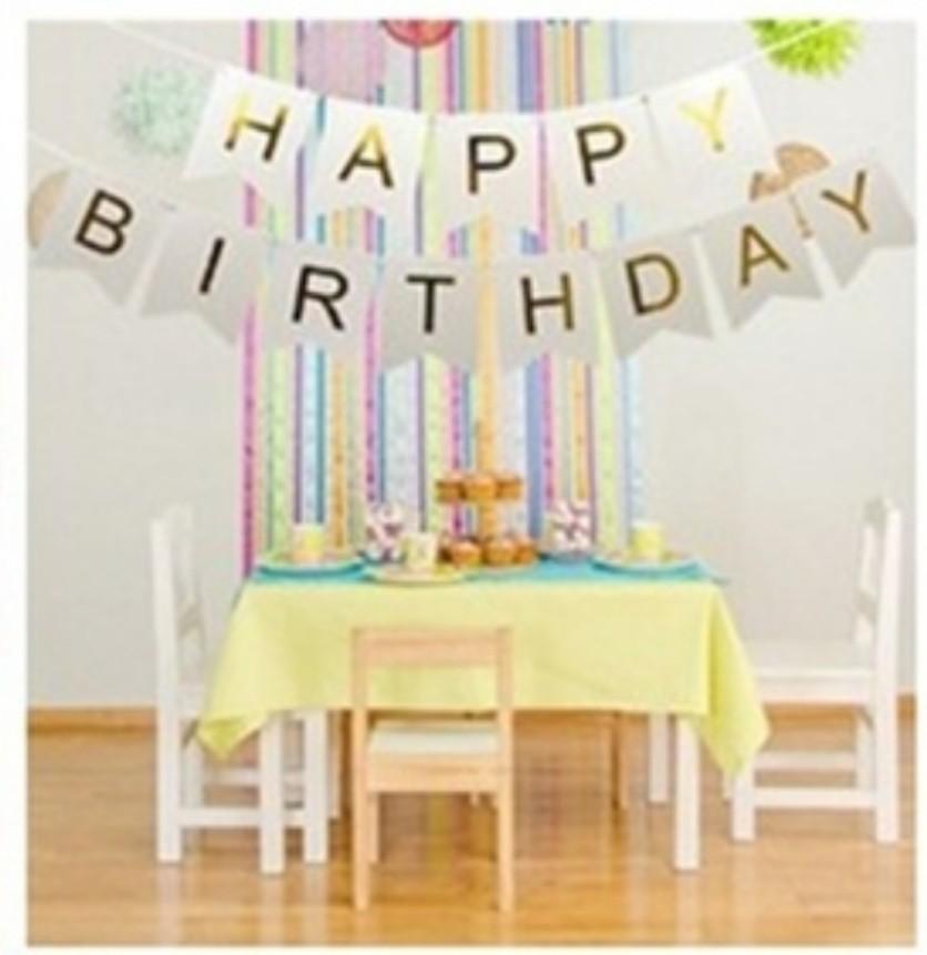 Happy Birthday Paper Flag Banner Everything Else On Carousell