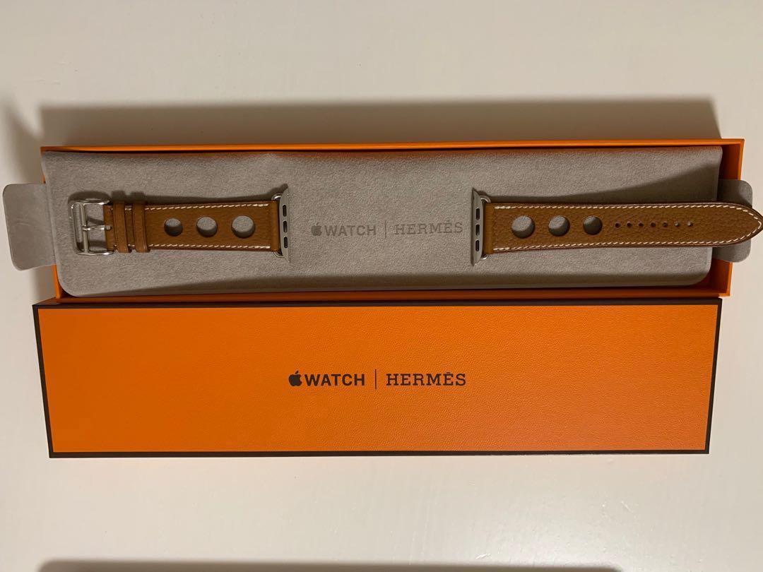 Hermes Apple Watch 44 mm Fauve Grained Barenia Single Tour Rallye Carousell