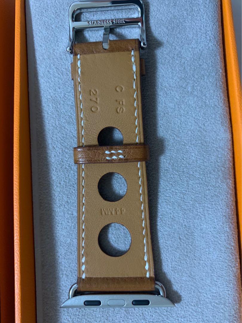 Hermes Apple Watch 44 mm Fauve Grained Barenia Single Tour Rallye Carousell