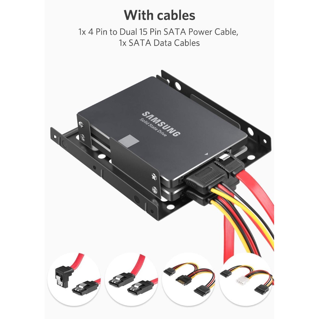 Inateck SSD Mounting Bracket 2.5 to 3.5, SSD Mounting Kit with SATA