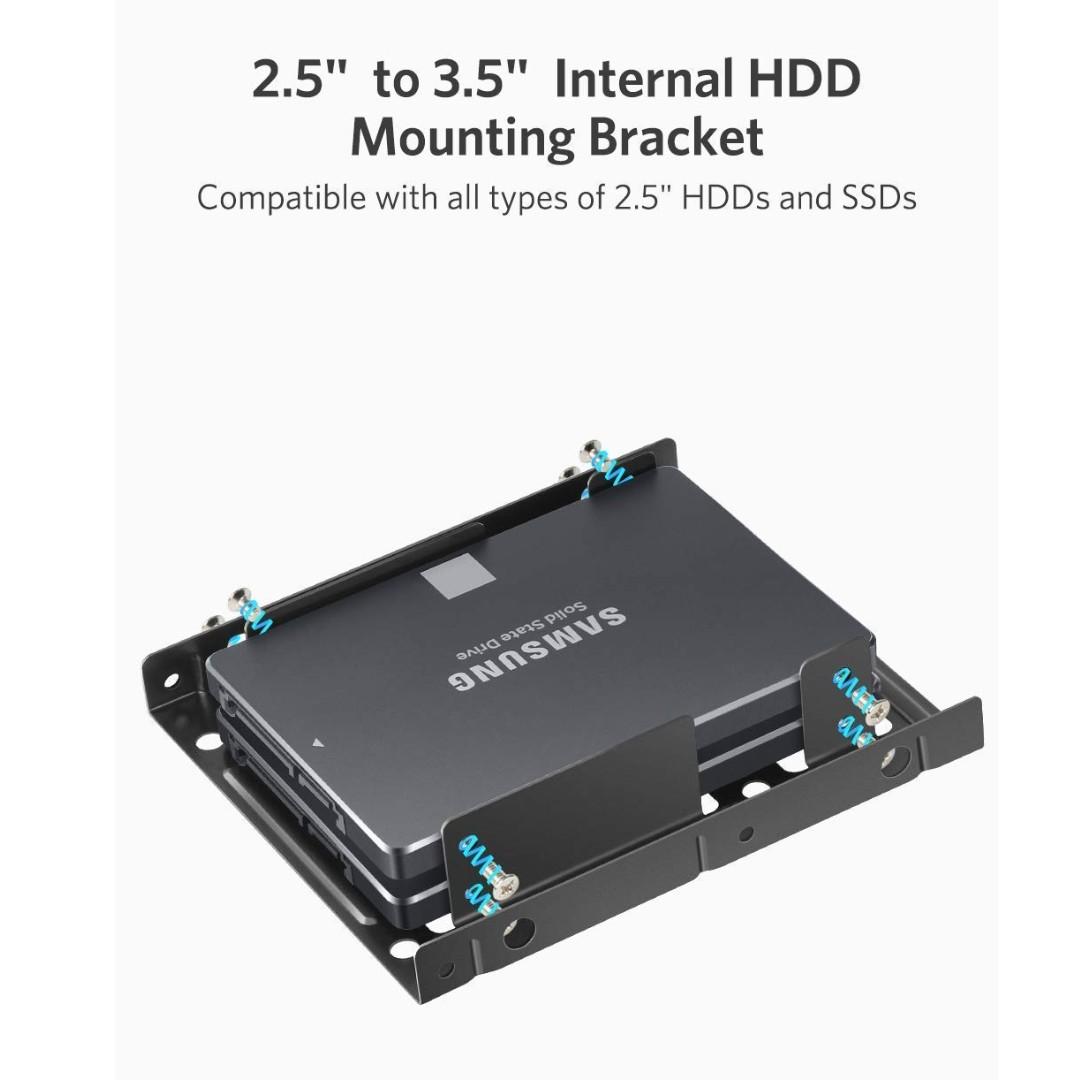 Inateck SSD Mounting Bracket 2.5 to 3.5, SSD Mounting Kit with SATA