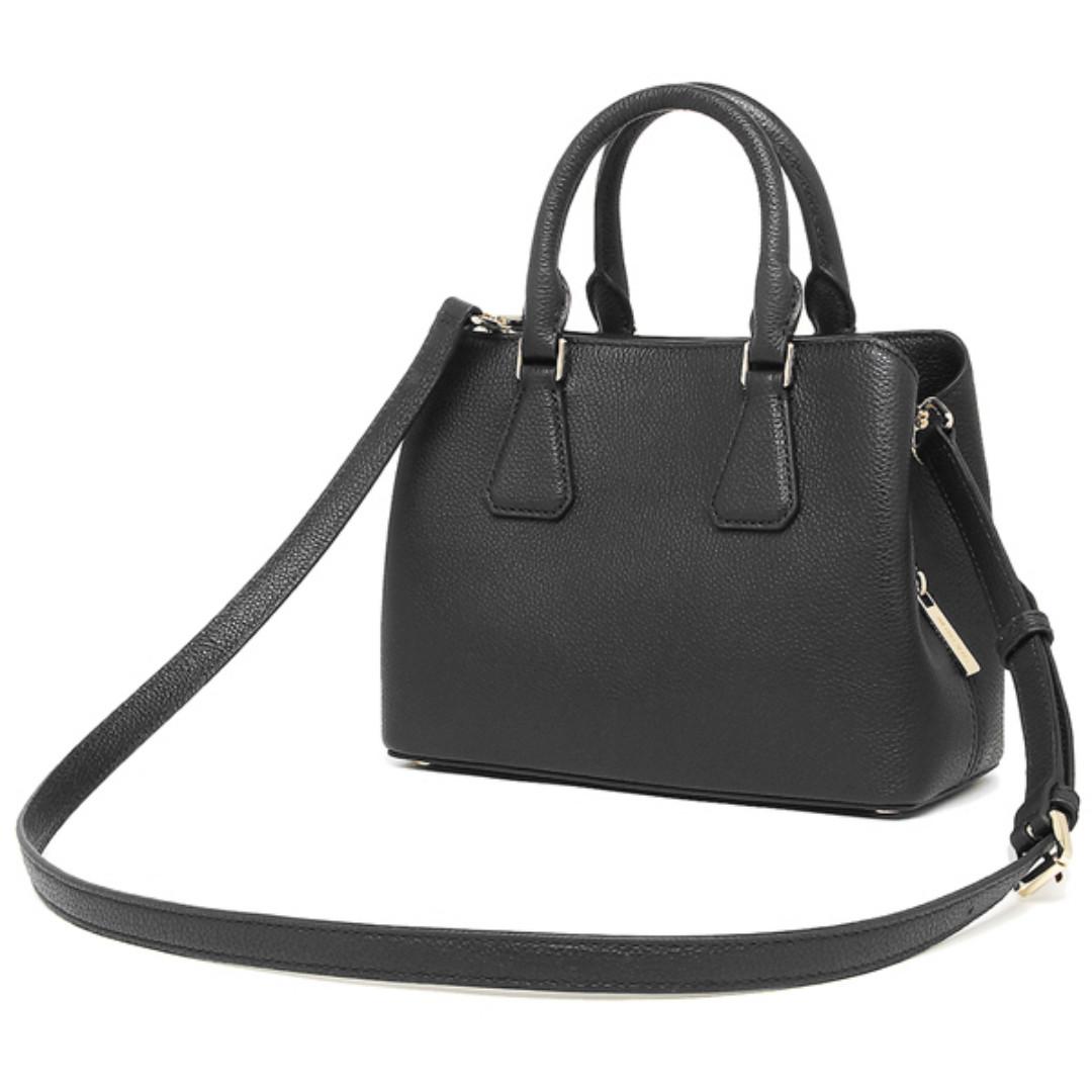 Camille small pebbled new arrivals leather satchel black