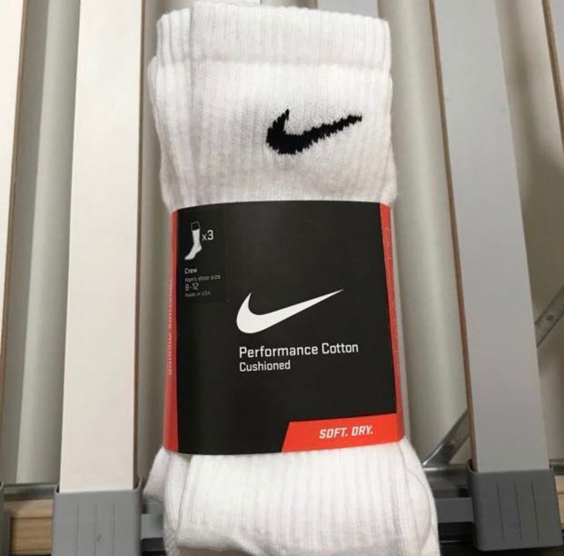 mens nike white crew socks