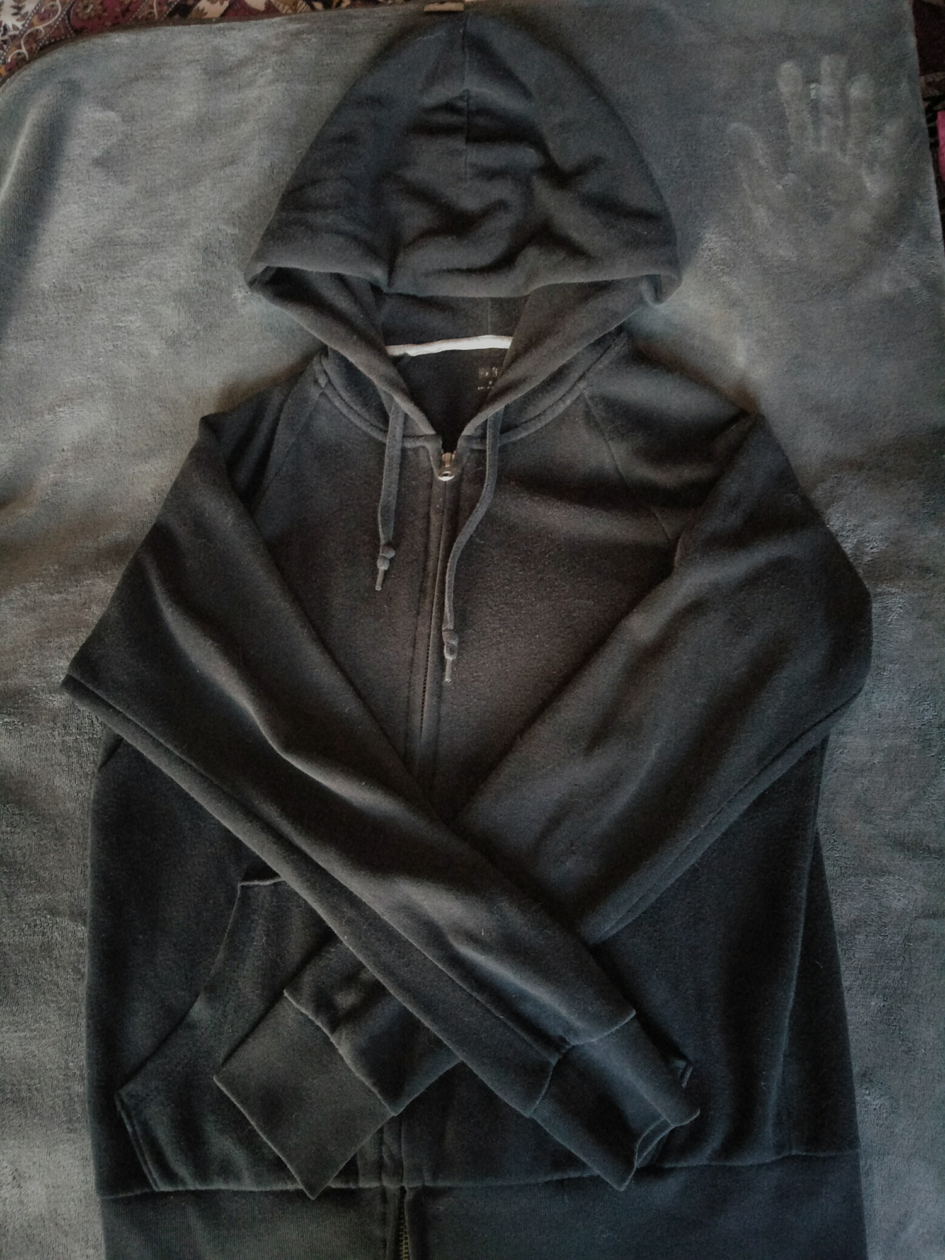 plain black zip up