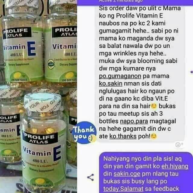 Prolife Atlas Vitamin E 400 Iu Usp Health Beauty Health