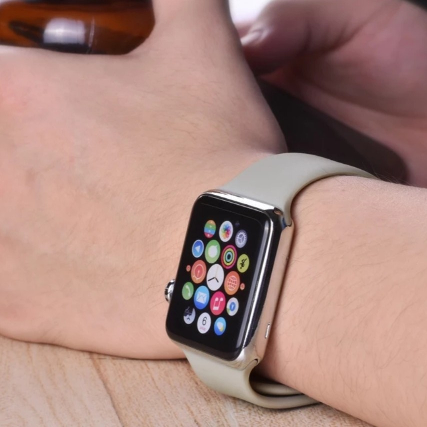 Ready Stock Stone Gray Casual Sport Silicone Rubber Strap Apple