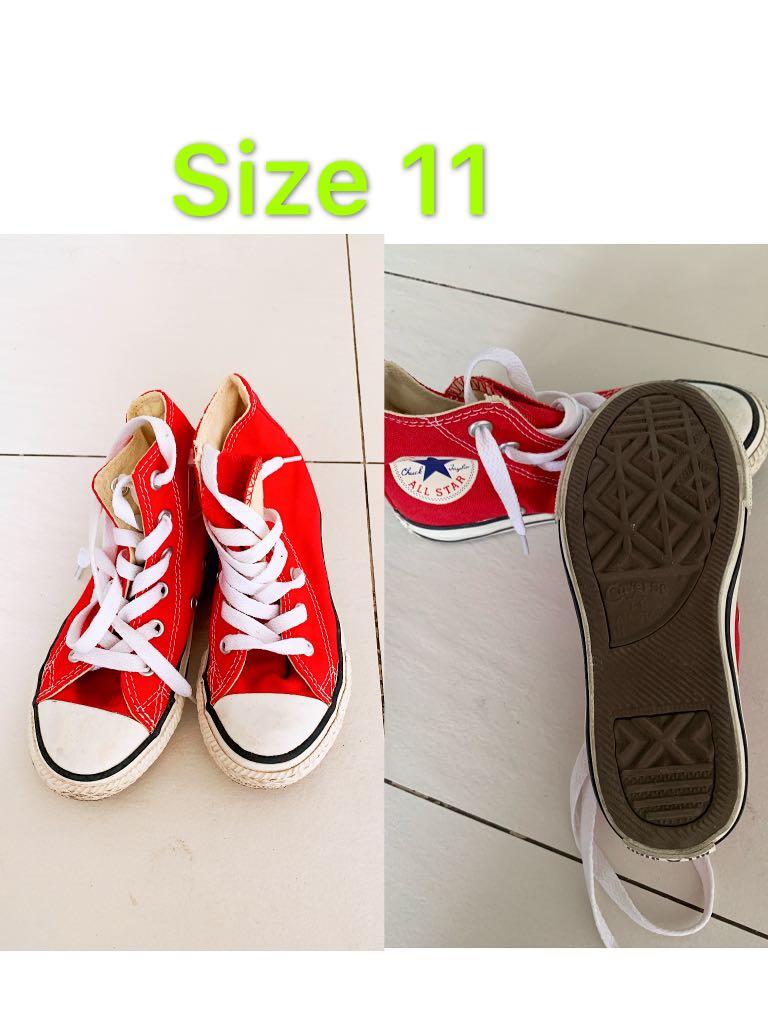 Red converse size deals 11
