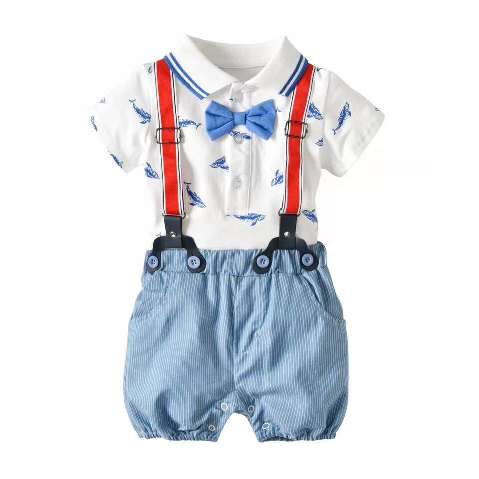 baby boy white shorts with suspenders