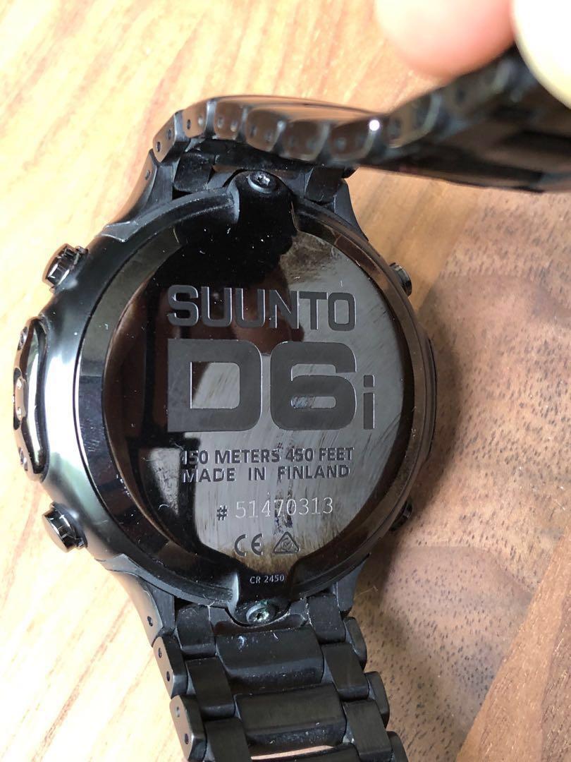 Suunto D6i All Black Steel Dive Computer Watch Sports Equipment