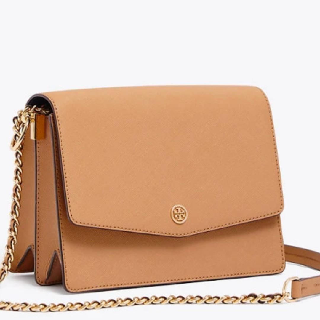 Tory Burch Robinson Convertible Bag Brown, Women's Fashion, Bags & Wallets,  Purses & Pouches on Carousell