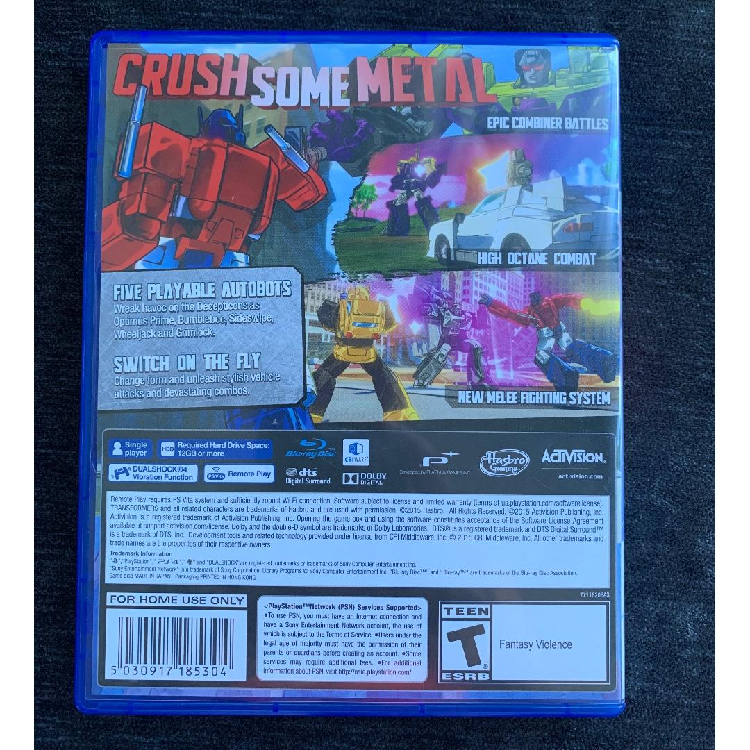 Transformers Devastation PS4, Video Gaming, Video Games, PlayStation on