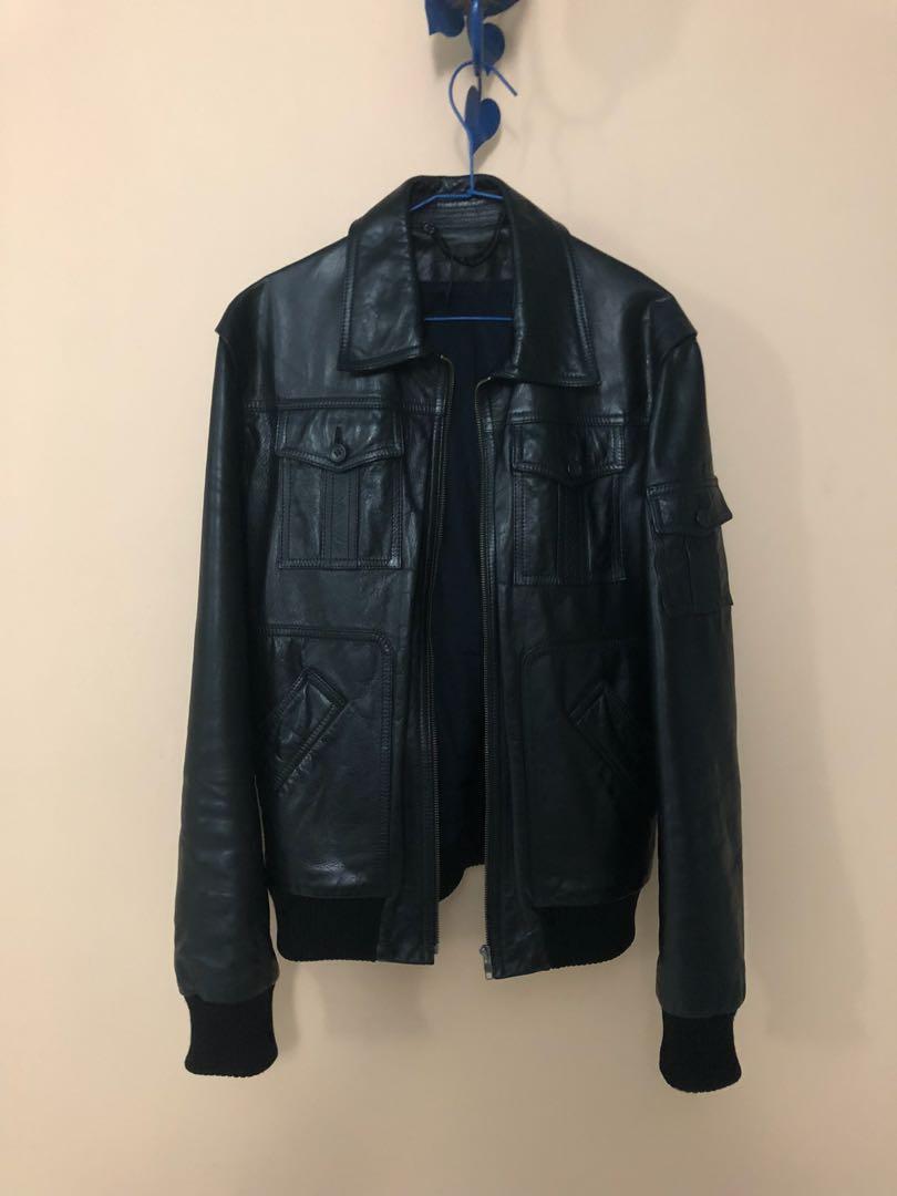 Veronique Branquinho Black Leather Jacket, Women's Fashion, Coats ...