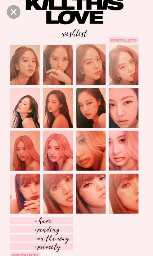 Blackpink Kill This Love - Set de 40 Photocards - Otoke Diseño