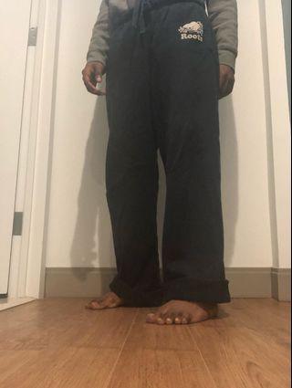 ROOTS Navy Blue Sweatpants with White Logo