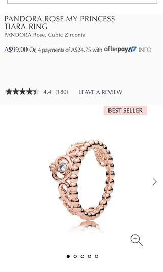 Pandora Rose tiara ring