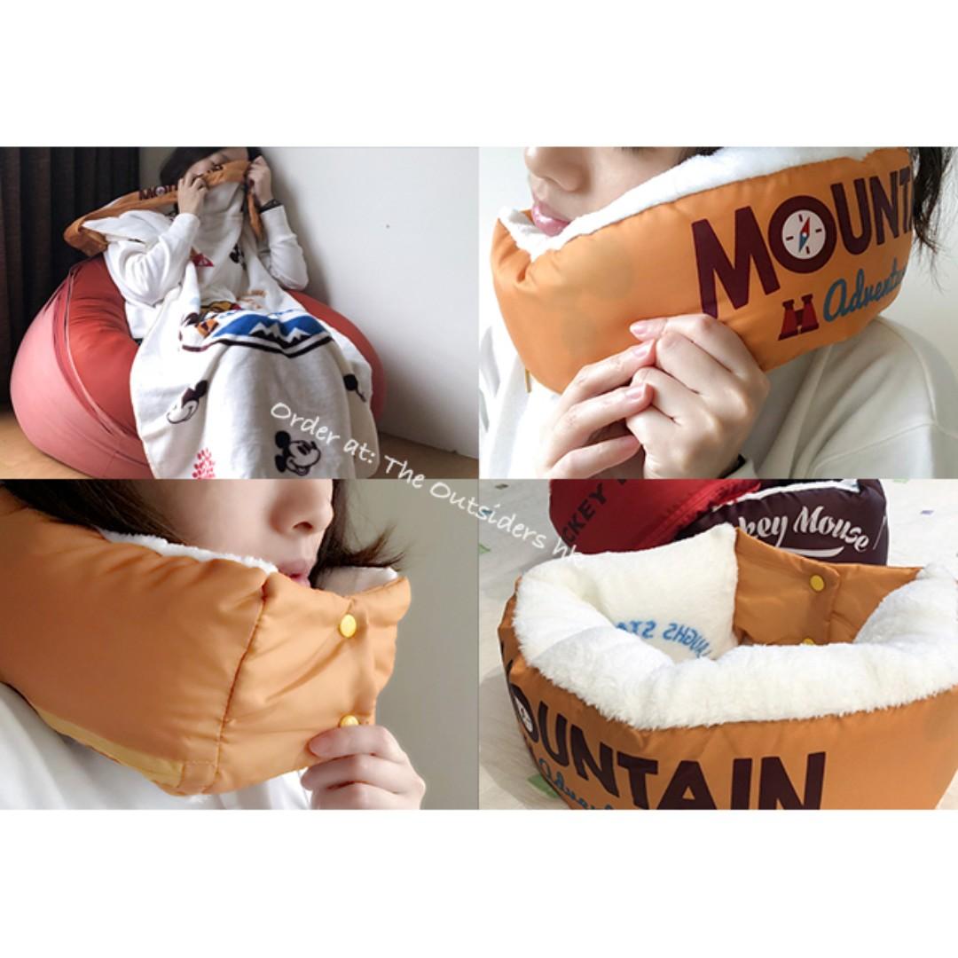 預購台灣限定 7 11 迪士尼系列夢幻露營兩用頸枕毯米奇米妮minnie Mickey Mouse Disny 興趣及遊戲 旅行 旅遊 旅行必需品及用品 Carousell