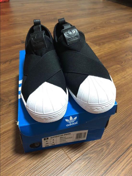 BRAND NEW] Adidas Superstar Slip On (Black - US 6.5 / UK 6), Women's  Fashion, Shoes, Sneakers on Carousell