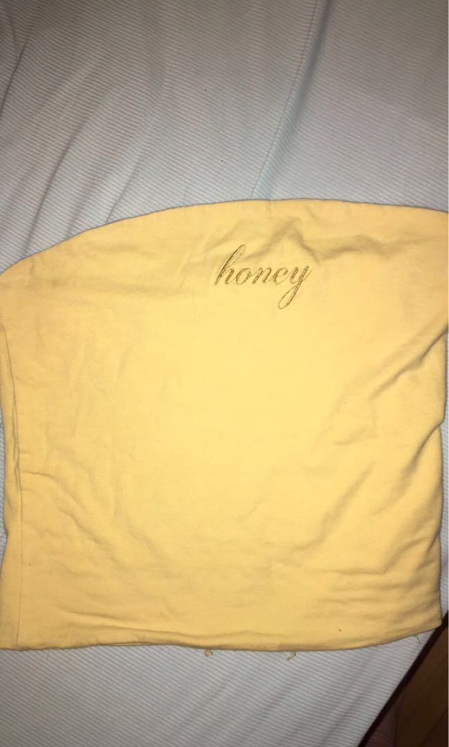 yellow honey tube top