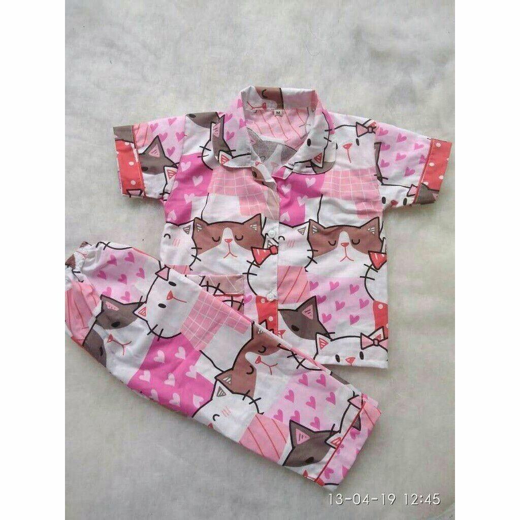 Kids button pyjamas clearance